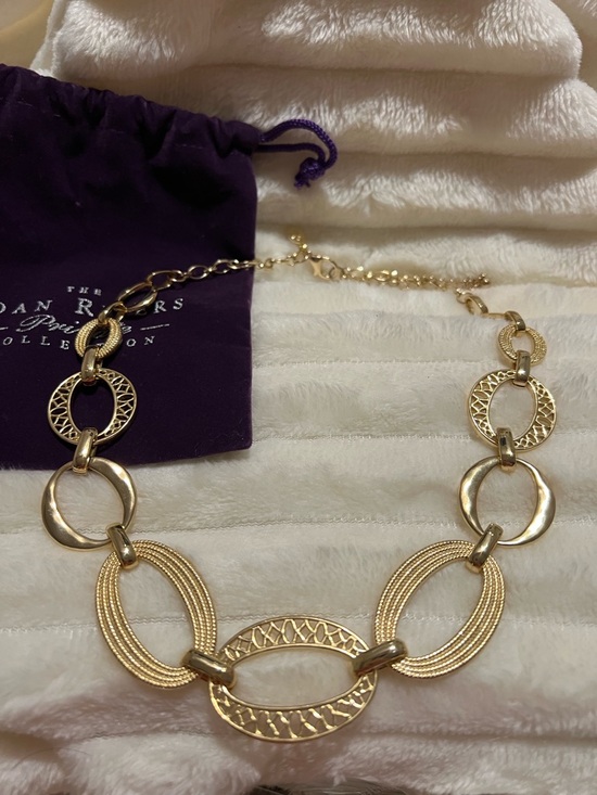 Joan Rivers Jewelry - Joan Rivers Private Collection Gold Tone Link Necklace Vintage with Bag & Box